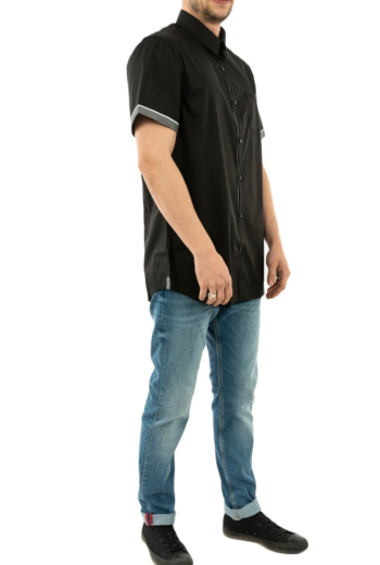 chemise manches courtes guess jeans m02h55 sunset noir