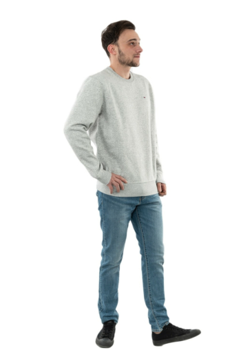 Sweat tommy jeans regular fleece p01 lt grey htr