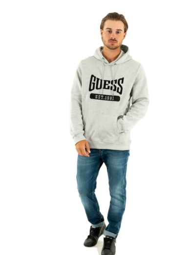 sweat guess jeans gym guess hoodie h9c9 light stone heather