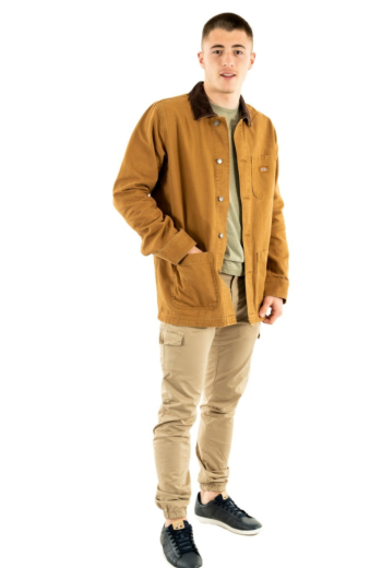 blousons et vestes dickies duck canvas summer chore c411 stone washed brown duck