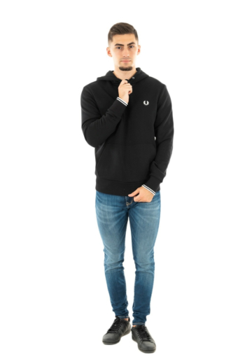 Sweat fred perry tipped hooded sweatshirt 102 black
