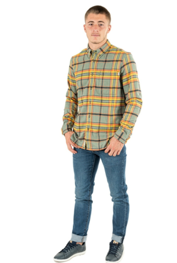 chemise timberland flannel plaid cy9 balsam green yd