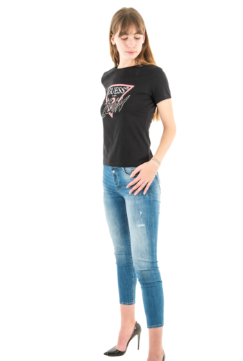 tee shirt guess jeans cn icon jblk jet black a996