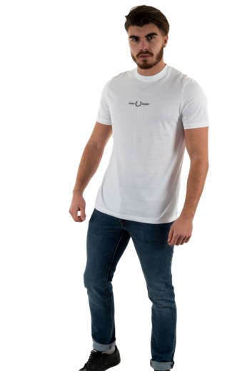Tee shirt fred perry embroidered 100 white