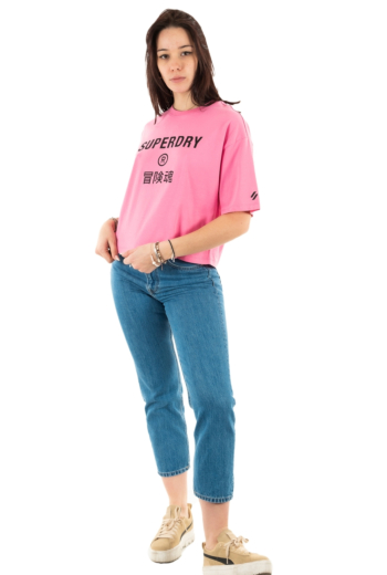 tee shirt superdry code core sport 3kk marne pink