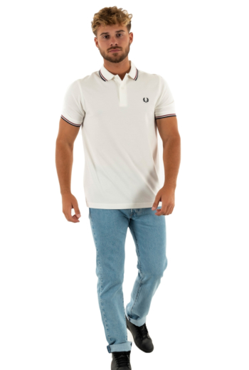 Polos fred perry mm3600 t60 snwht/bred/nvy