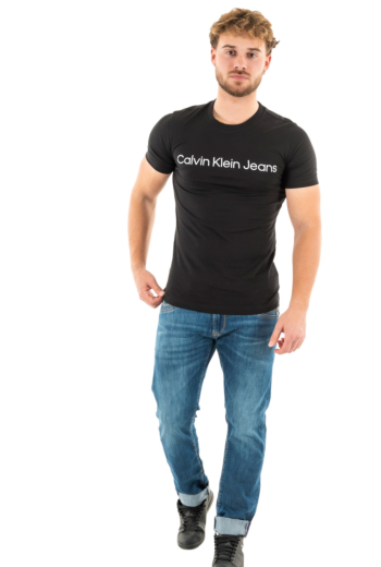 Tee shirt calvin klein jeans core institutional beh black
