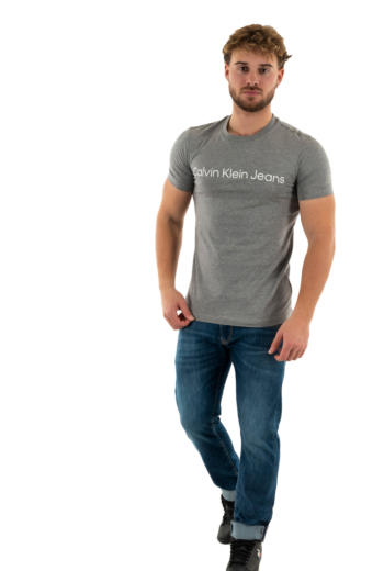 Tee shirt calvin klein jeans core institutional p2d mid grey heather