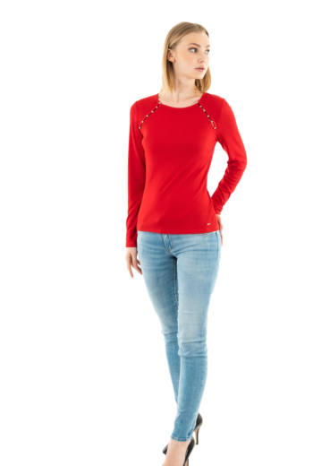 Tee shirt manches longues morgan tmilie rouge