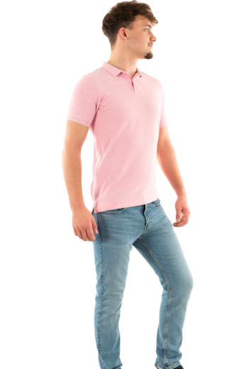 Polos superdry classic pique rei light pink marl