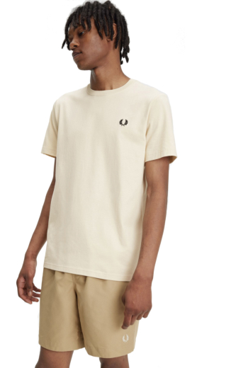 Tee shirt fred perry crew neck v54 oatmeal / black