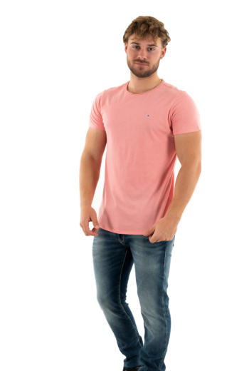 Tee shirt tommy jeans slim jaspe c neck tic tickled pink