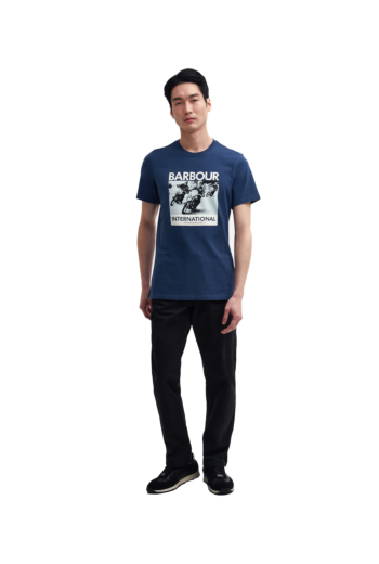 Tee shirt barbour intl chisel ny55 washed cobalt