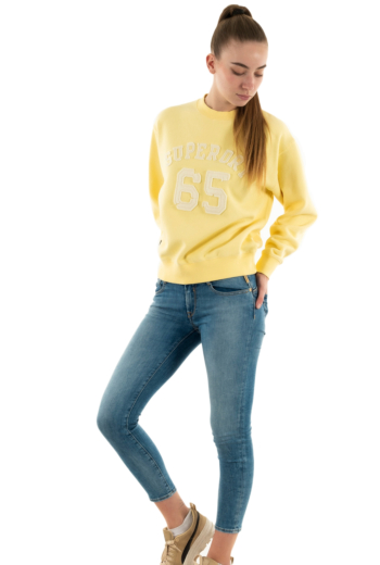 Sweat superdry applique athletic loose qlc pale yellow