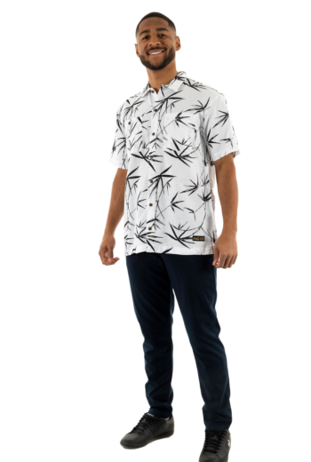 Chemise manches courtes superdry s/s beach 2eb optic bamboo