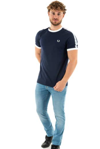 Tee shirt fred perry taped ringer 266 carbon blue