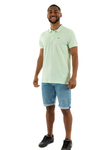 Polos tommy jeans slim placket lxy opal green