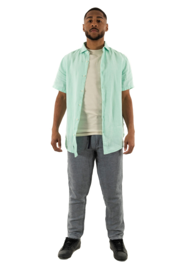 Chemise manches courtes superdry studios casual linen 2md spearmint light green