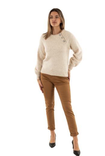 Pull hiver only lauren oatmeal melange