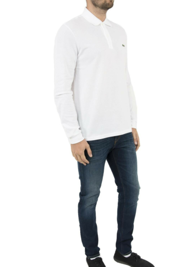 Polos manches longues lacoste l1312 001 blanc