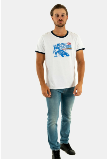 tee shirt daytona flat track white