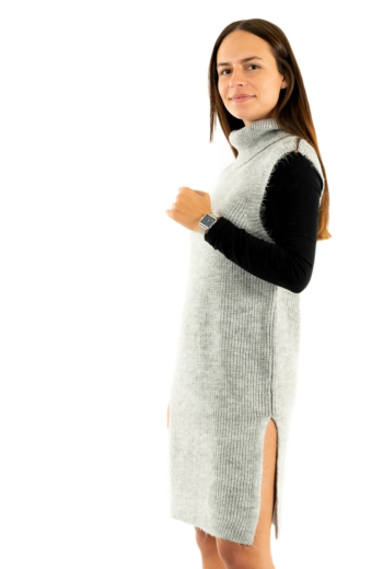 robe only cora light grey melange