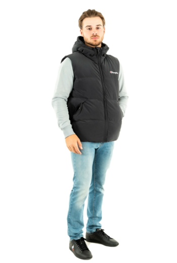 gilets ss manche champion hooded full zip noir