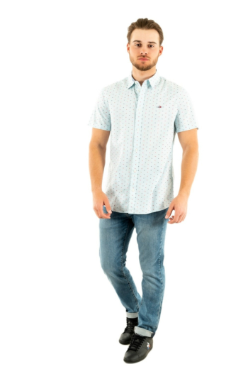 chemise manches courtes tommy jeans dm0dm13038 blanc