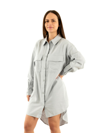 robe only ludo linen bleu