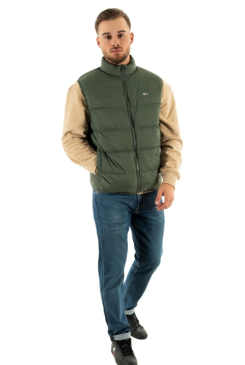 blousons et vestes tommy jeans light down vest vert