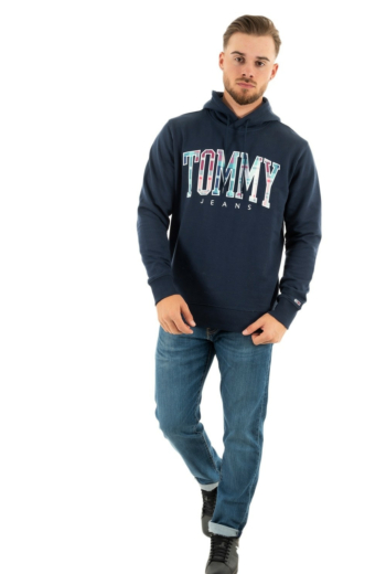 sweat tommy jeans reg tartan bleu