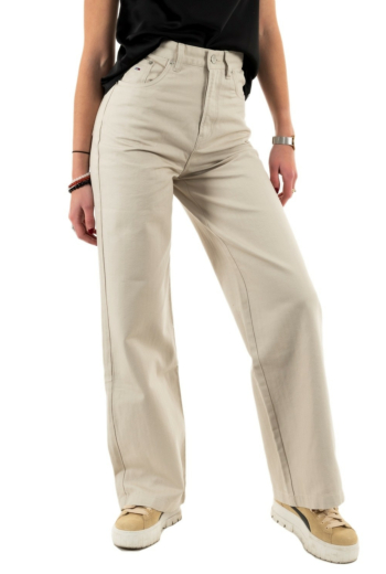 pantalons tommy jeans claire hr wide h beige