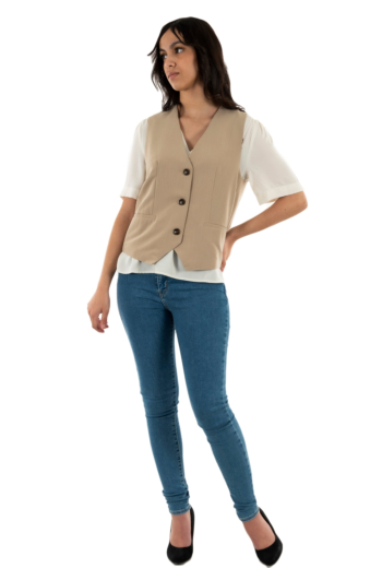 gilets cardigans grace & mila ivresse_12026 beige