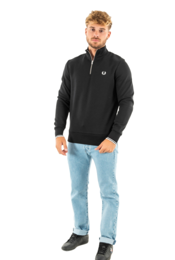 Pull hiver fred perry half zip 102 black