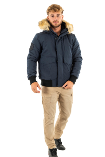 blousons et vestes superdry everest hooded l6t nordic chrome navy