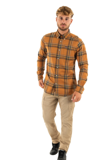 chemise barbour crossfell tailored shirt ye71 mustard