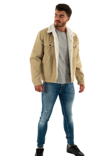 Blousons et vestes levi's® type 3 sherpa trucker 0218 fields of rye cor