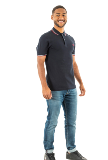 Polos fred perry mm3600 t55 nvy/swht/bntred