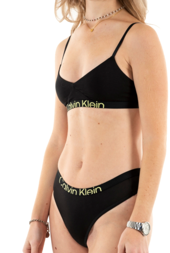 Culottes et strings calvin klein jeans modern thong ub1 black/sunny lime