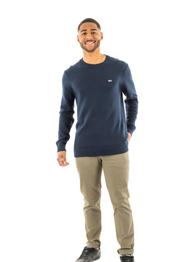 Pull leger tommy jeans slim essntls c1g dark night navy