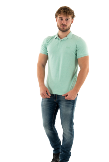 Polos superdry classic pique 9vq light mint green marl