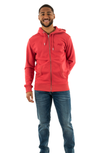 Sweat superdry essential logo zip 4fe cardinal red