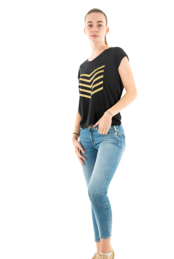 Tee shirt hbt justine 90g black/gold