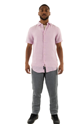 Chemise manches courtes superdry studios casual linen m2f pastel lilac