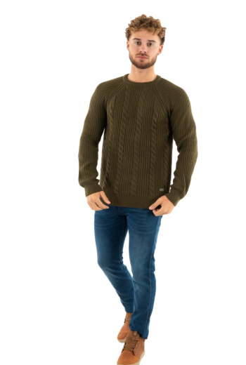 Pull hiver yes zee m853 hd00 0905 verde militare