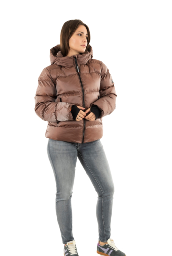 Doudounes superdry hooded luxe sports puffer c1g nutmeg spice brown sheen