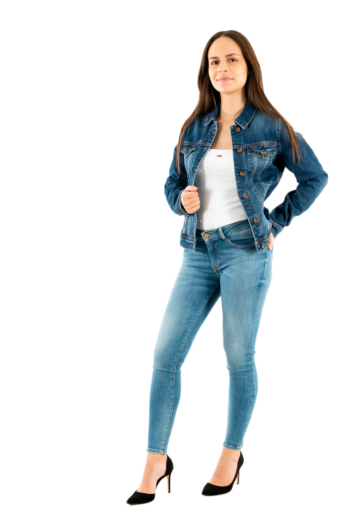 Blousons jeans salsa orange blusãƒo denim bãsico 8504