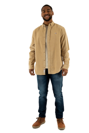 Chemise tommy jeans reg corduroy ab9 gentle gold