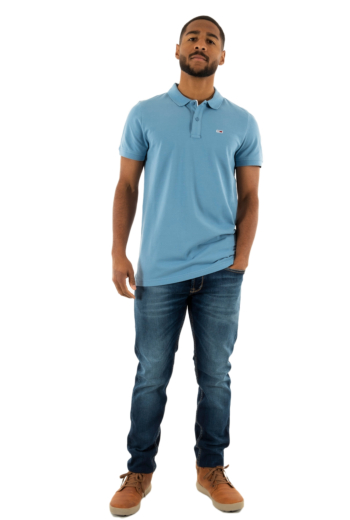 Polos tommy jeans slim placket dy6 colorado blue