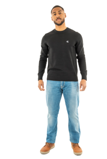 Pull leger calvin klein jeans modern crew neck beh ck black